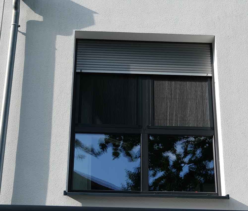 Fenster mit Rollo & Insektenschutz – obere Etage
